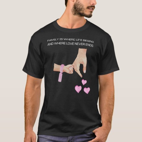 Mens New dad of a girl holding hands with a baby T_Shirt