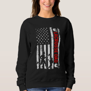 Mens New Dad Soon To Be Lacrosse Daddy Retro Ameri Sweatshirt