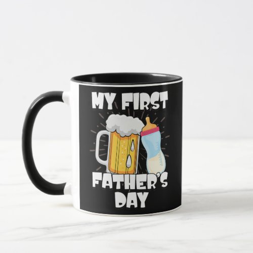 Mens New Father My First Fathers Day Funny Dad Mug