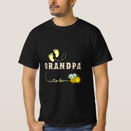 Mens New Grandpa T Grandpa To Bee Funny Fathers Da T_Shirt