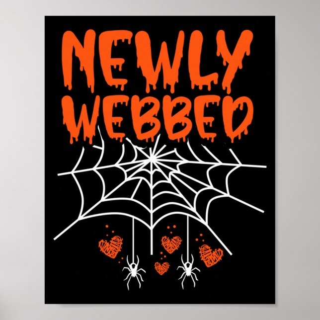 Mens newly webbed halloween newlywed bride and poster (Front)