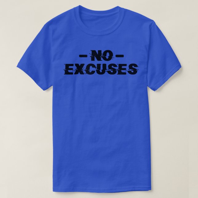 Mens NO EXCUSES Gym Fitness Workout Bodybuilding M T-Shirt (Design Front)