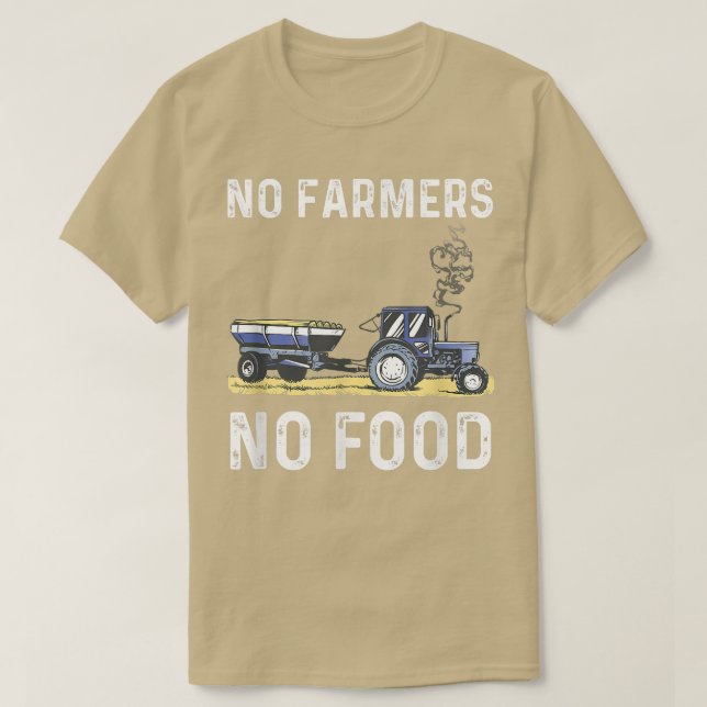 Mens No Farmers No Food  T-Shirt (Design Front)