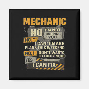 Mens No Im Not Ignoring You Mechanic Wrench Humor  Magnet