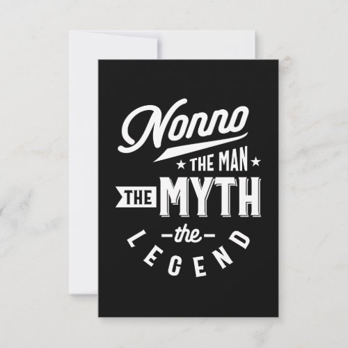 Mens Nonno The Man The Myth The Legend T_shirt Fat RSVP Card