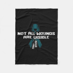 Mens Not Wounds Are Visible Not Pain Is Physical Fleece Blanket