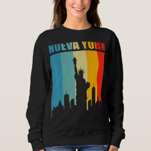 Mens Nueva York Spanish New York Retro Style Vinta Sweatshirt