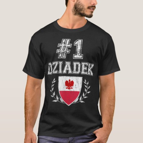 Mens Number One Dziadek Vintage Polish Grandfather T_Shirt