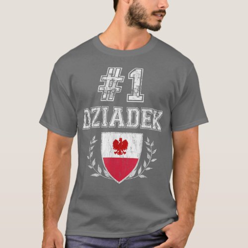 Mens Number One Dziadek Vintage Polish Grandfather T_Shirt