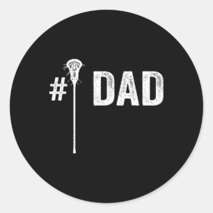 Mens Number One Lacrosse Dad  Classic Round Sticker