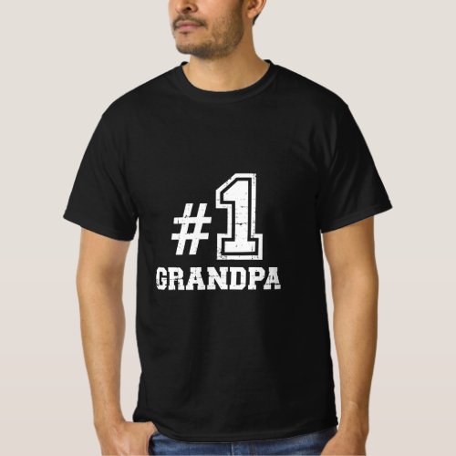 Mens Number one No 1 best grandpa  T_Shirt