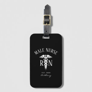Mens Nurse Graduation Medical Black Personalized Luggage Tag