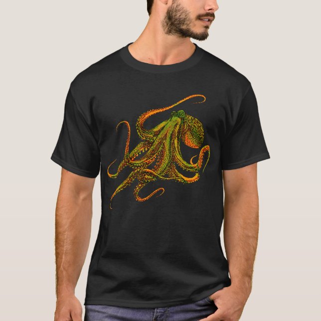 Men's Octopus T-Shirt - Amazing Marine Life Tee (Front)