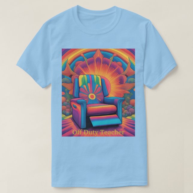 Men's Off Duty Teacher Psychedelic T-Shirt (Design Front)