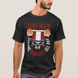 Mens Offensive Lineman Serving Pancakes All Day Fo T-Shirt