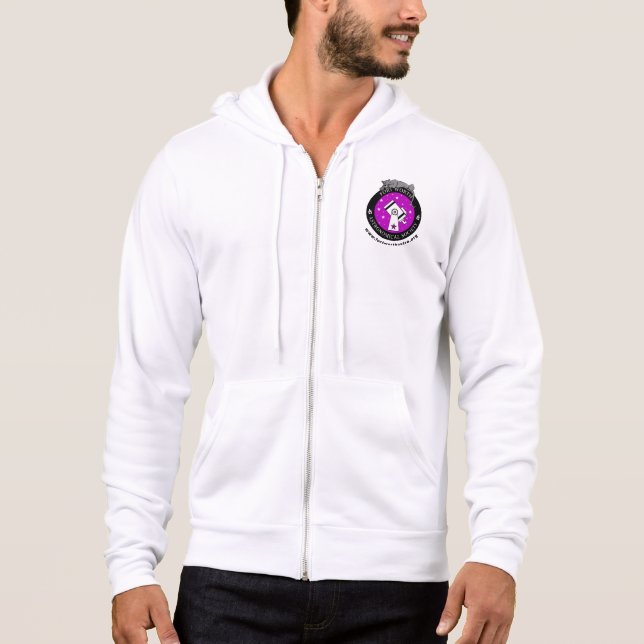 Men's Official Logo Zip-Up Hoodie White (Front)