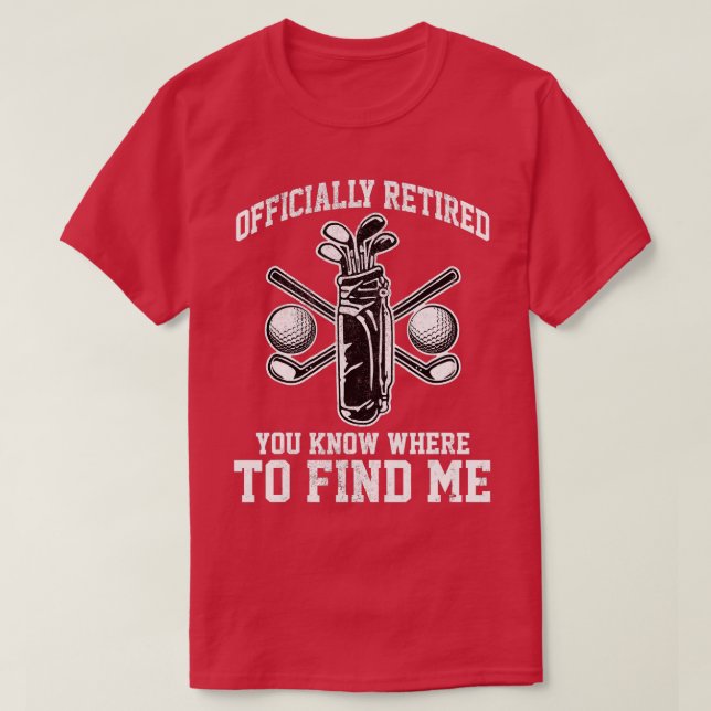 Mens Officially Retired Retro  Funny Retiring Golf T-Shirt (Design Front)