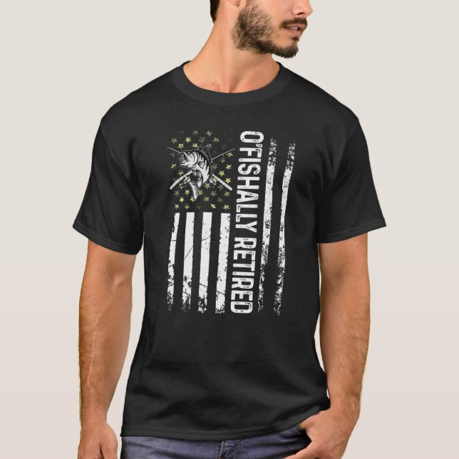 Mens  O'fishally Retired Dad Father's Day Coolest  T-Shirt (Front)