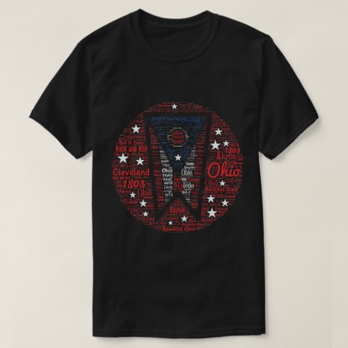 Mens Ohio Word Art Dark T_Shirt
