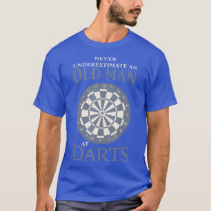 Mens Old Man Darts Funny Dartist Dad Gift T-Shirt