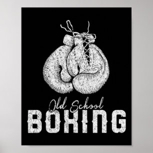 Mens Old School Boxing Clic Fighting Poster