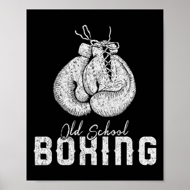Mens Old School Boxing Clic Fighting  Poster (Front)