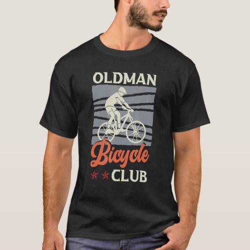 Mens Oldman Bicycle Club Old Cyclist Pensioner Bik T_Shirt