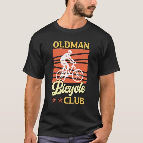 Mens Oldman Bicycle Club Old Cyclist Pensioner Bik T_Shirt