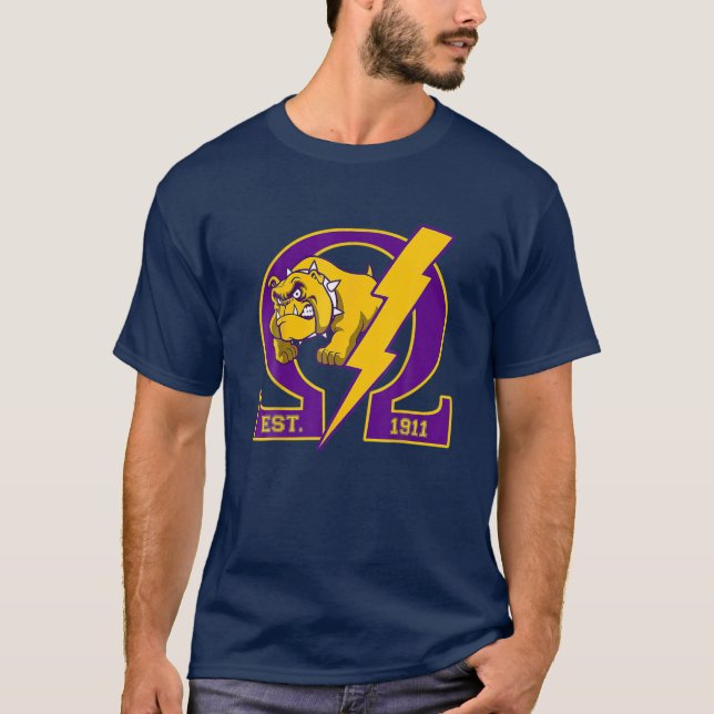 Mens Omega-1911 Da Bruhz Bulldog Psi-Phi Ques T-Shirt (Front)