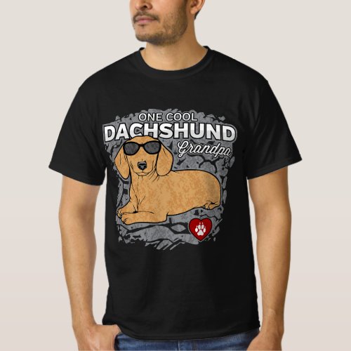 Mens One Cool Dachshund Grandpa Pet Lover T_Shirt