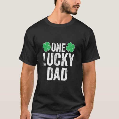Mens One Lucky Dad Clover Men Father St Patricks D T_Shirt