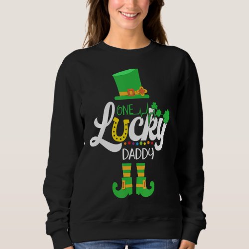 Mens One Lucky Daddy Family Matching St Patricks D Sweatshirt