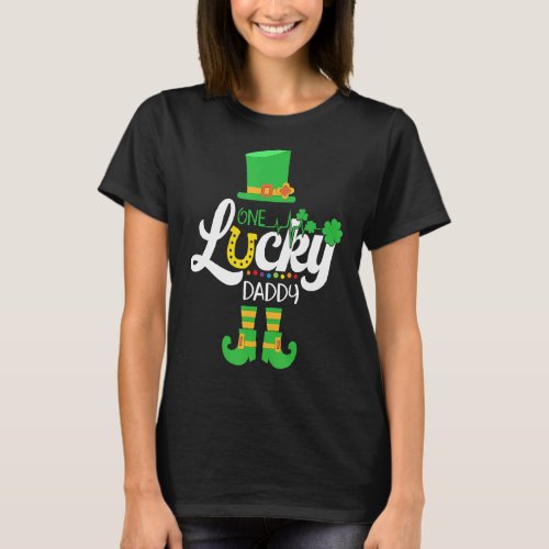 Mens One Lucky Daddy Family Matching St Patricks D T_Shirt