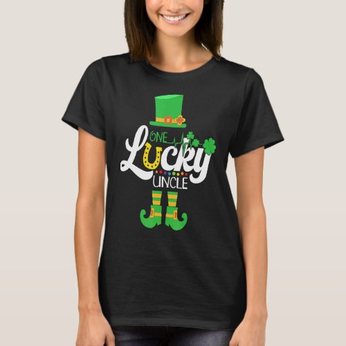 Mens One Lucky Uncle Family Matching St Patricks D T_Shirt