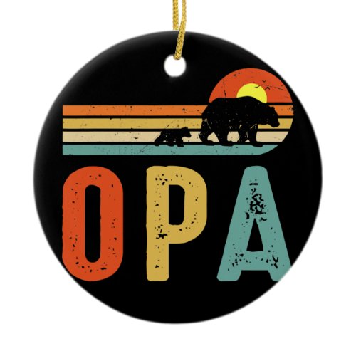 Mens Opa Bear Men Vintage Retro Bear Decor Ceramic Ornament