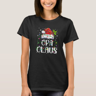 Mens Opa Claus Christmas Santa Hat Matching Family T-Shirt
