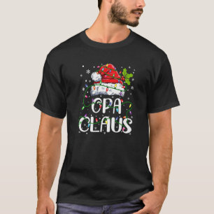 Mens Opa Claus Christmas Santa Hat Matching Family T-Shirt