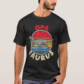 Mens Opa Saurus I Velociraptor I Family Matching T-Shirt