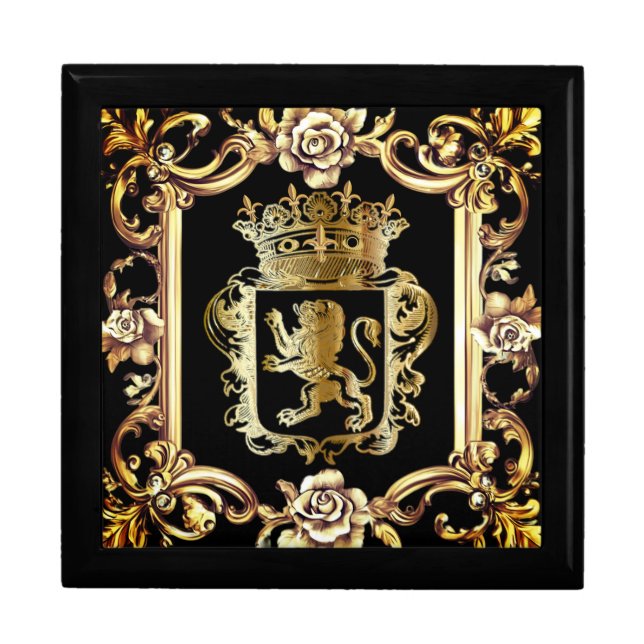 Men's or Women's Personalized Royal Lion Jewerly Gift Box (Front)