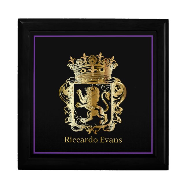 Men's or Women's Personalized Royal Lion Jewerly Gift Box (Front)