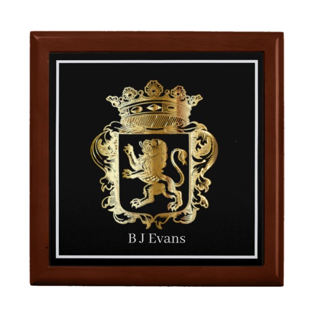 Men's or Women's Personalized Royal Lion Jewerly Gift Box (Front)