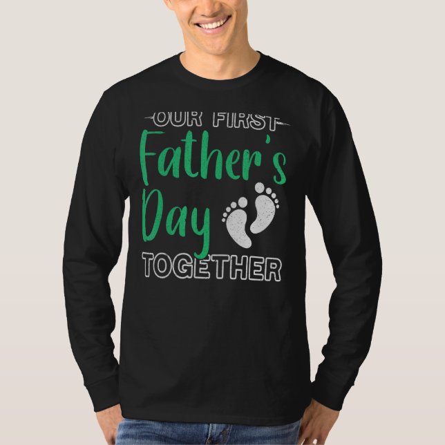 Mens Our First Father S Day Papa Child Father T-Shirt (Front)