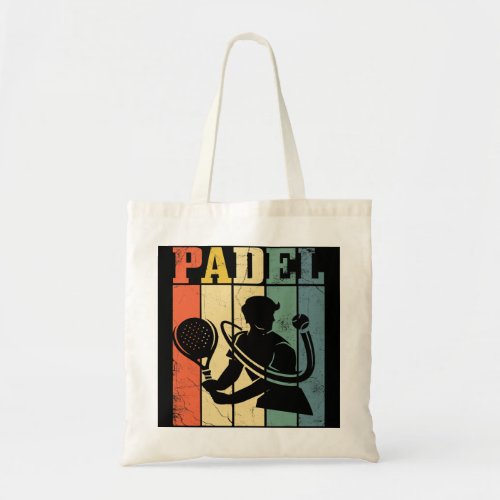 Mens Padel Racket Ball Retro Design For Padel Tenn Tote Bag