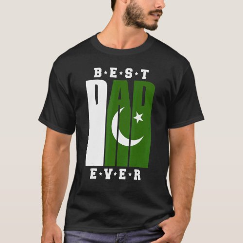 Mens Pakistani Dad Fathers Day Pakistan Flag Daddy T_Shirt