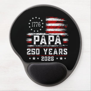 Mens Papa American Flag 250 Years 4th of July Gran Gel Mouse Pad
