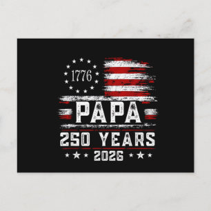 Mens Papa American Flag 250 Years 4th of July Gran Holiday Postcard