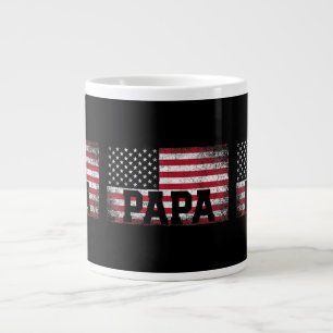Mens Papa American Flag Father's Day 4th of July G Giant Coffee Mug