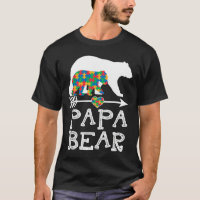 Mens Papa Bear Autism Men Father Daddy Autism Awar