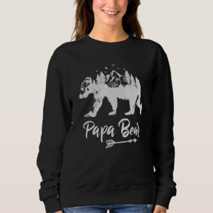 Mens Papa Bear Best Dad Fathers Day Father Pop M Sweatshirt