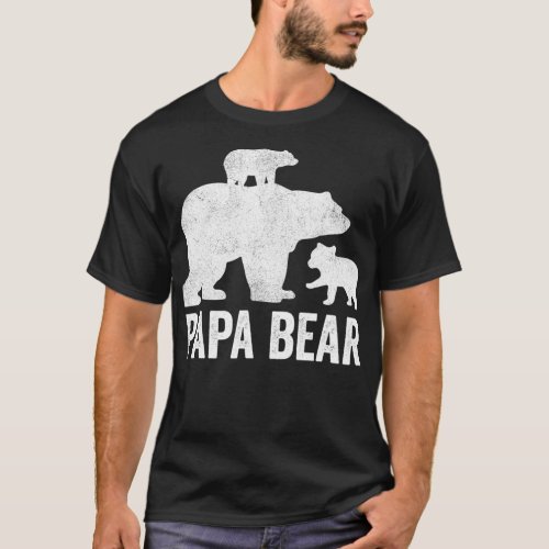 Mens Papa Bear Fathers Day Grandad s Fun 2 Cub Ki T_Shirt